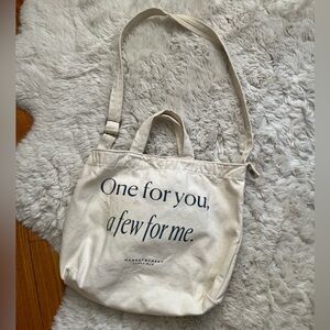 BAGGU 100% cotton canvas “one for you, a few for me” snap closure tote bag
